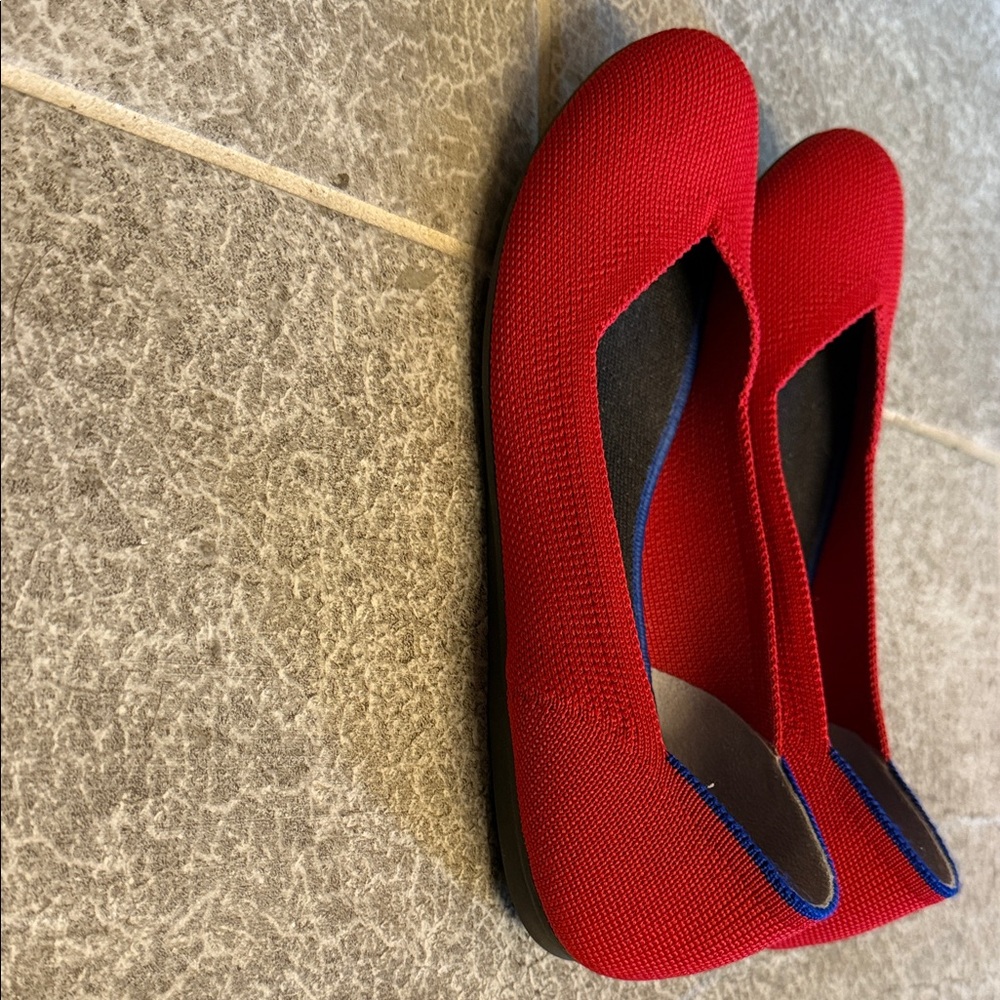 Rothy's Red Flats Elegant Slip-On Loafers - Picture 2 of 6